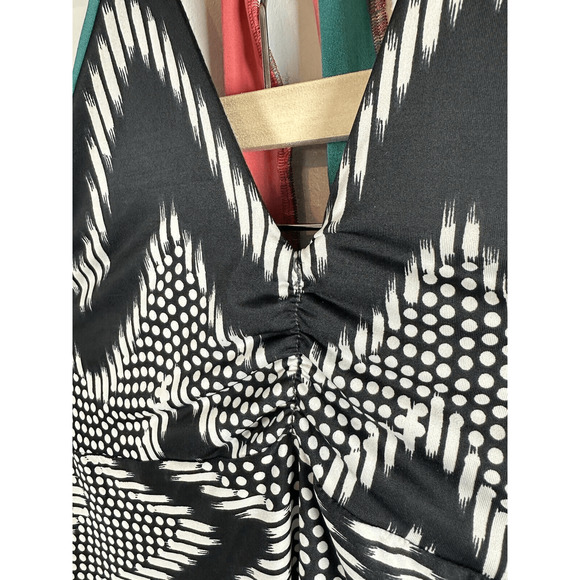 Autumn Teneyl Halter Dress Black and White Geometric Sz M - Picture 4 of 14